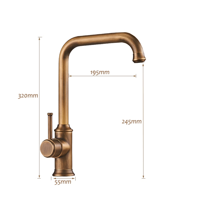 Kitchen Faucet,Single Handle Brass/Black Nickel One Hole Standard Spout,Filter, Brass Kitchen Faucet Contain with Cold and Hot Water4