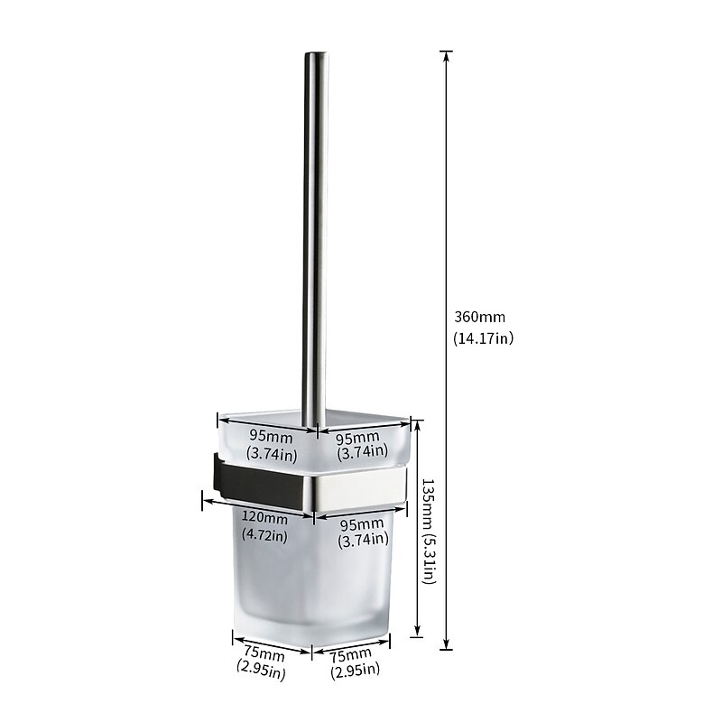 Toilet Brush Holder New Design Stainless Steel Bathroom Accessory Wall Mounted 1pc4