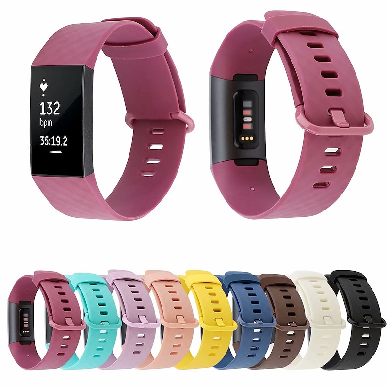 Watch Band for Fitbit Charge 4 / Charge 3 / Charge 3 SE Silicone Replacement  Strap Soft Breathable Wristband
