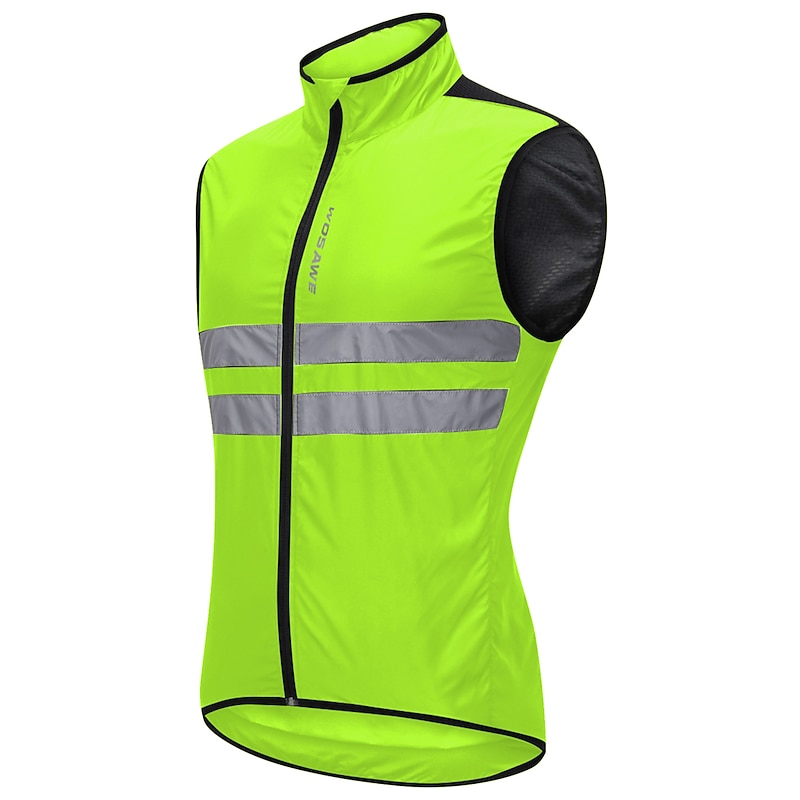 WOSAWE Men's Cycling Jersey Cycling Vest Sleeveless Mountain Bike MTB Road Bike Cycling Green Black Dark Blue Bike Vest / Gilet Jersey Windproof Breathable Lightweight Reflective Strips Back Pocket4
