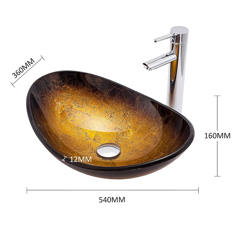 Bathroom Sink / Bathroom Faucet / Bathroom Mounting Ring Contemporary - Tempered Glass Rectangular Vessel Sink2
