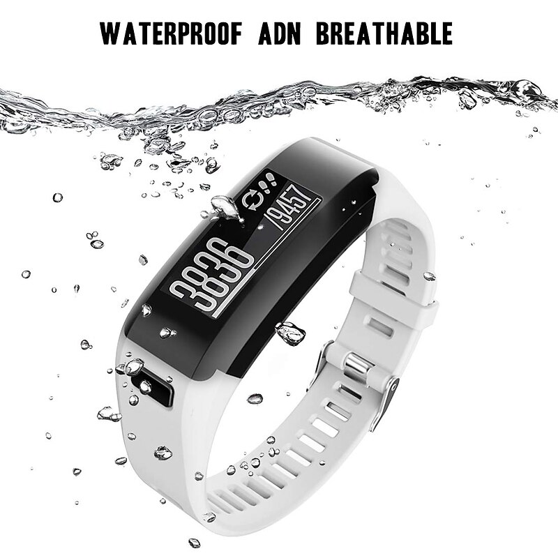 Watch Band for Garmin Approach X40/10, Vivosmart HR+(Plus) Silicone Replacement  Strap Elastic Adjustable Breathable Sport Band Wristband2