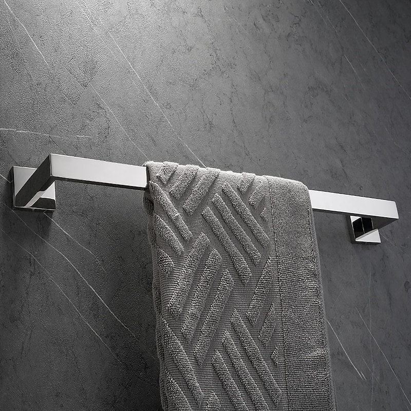 Bath Towel Bar,SUS304 Stainless Steel Towel Rack for Bathroom,Bathroom Accessories Towel Rod Heavy Duty Wall Mounted Towel Holder (Chrome)2