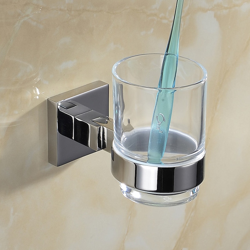 Toothbrush Holder Premium Design / Creative Contemporary / Modern Stainless Steel 1pc - Bathroom Wall Mounted2