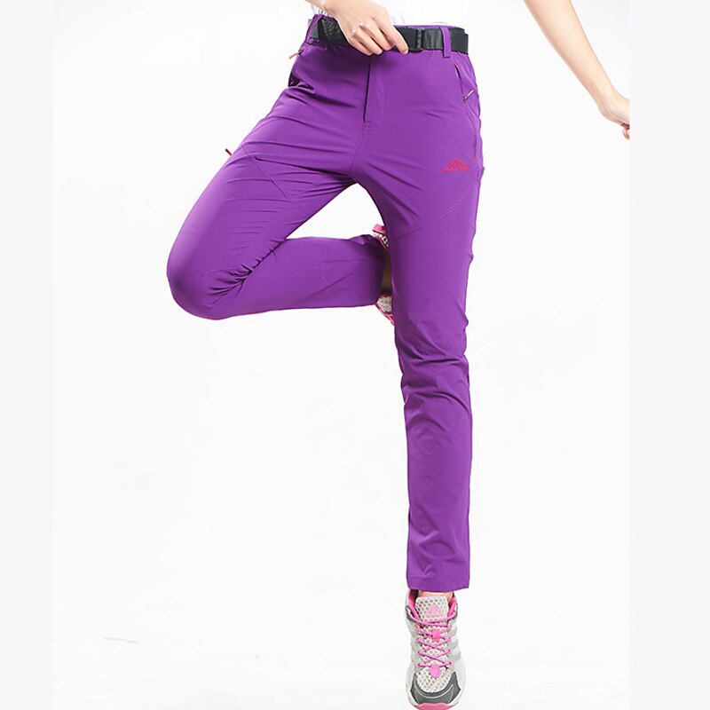 Women's Hiking Pants Trousers Summer Outdoor Waterproof Windproof Skin Friendly Quick Dry Pants / Trousers Bottoms Violet Black Elastane Camping / Hiking Hunting Fishing S M L XL XXL4