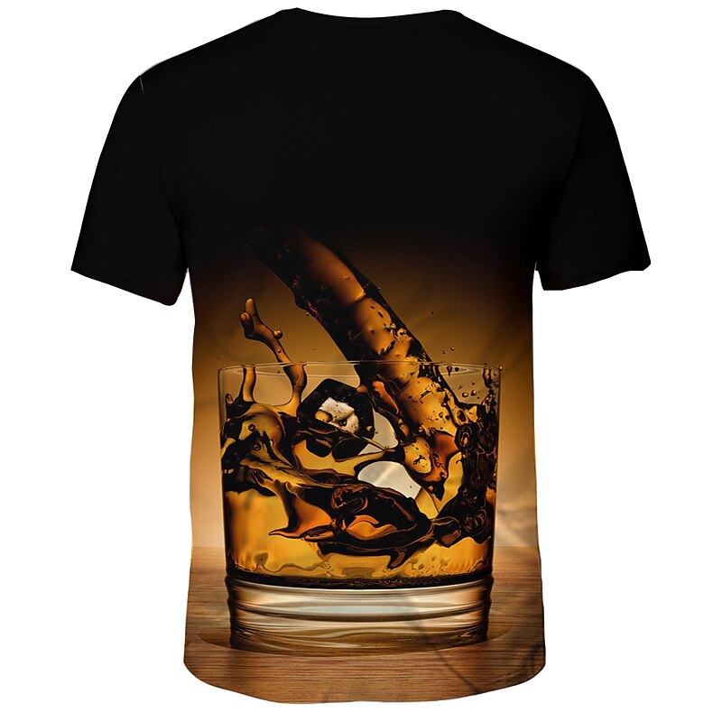 Men's Beer T Shirt T shirt Round Neck Shirt Black Clothing Apparel Plus Size S M L XL XXL 3XL 4XL2