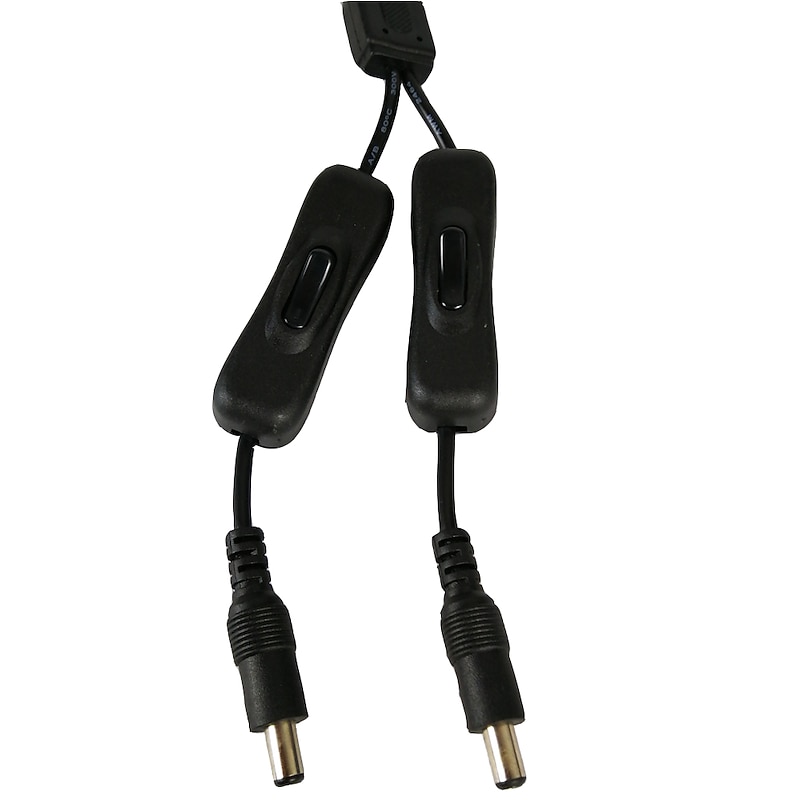 1 to 2 Ports DC 12V Inline Rocker On Off Switch with 5.5 x 2.1mm DC Jack Male to Female Power Cable for LED Strip Light CCTV Camera3