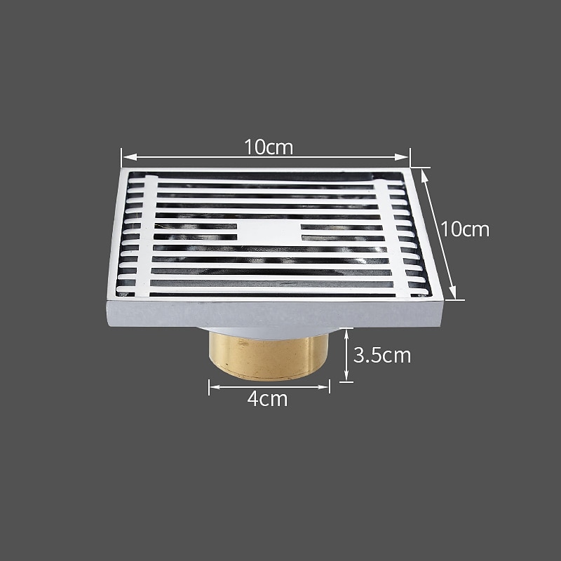 Floor Drain Solid Brass Block Hair Floor Register 1pc - Bathroom 10cm*10cm4