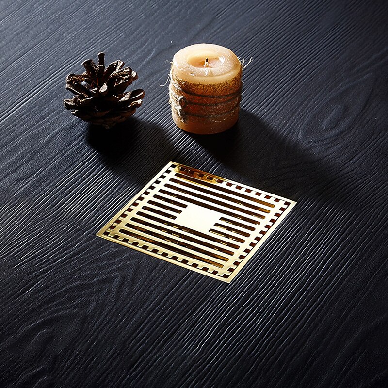 Floor Drain Solid Brass Block Hair Floor Register 1pc - Bathroom 10cm*10cm2