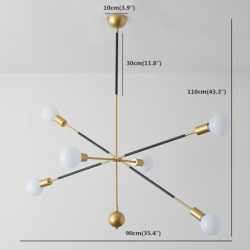 90 cm Sputnik Design Chandelier Metal Sputnik Painted Finishes Modern 220-240V（Bulb NOT Included）3