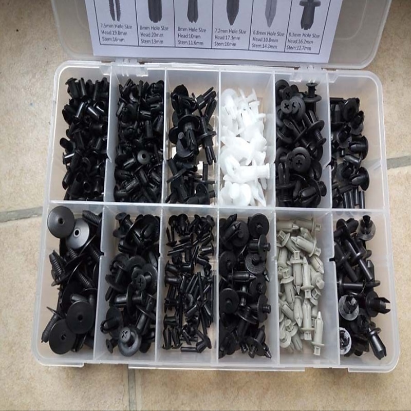 350Pcs Car Body Plastic Push Pin Rivet Fasteners Trim Moulding Clip Screwdriver  Body Interior Assortment Set HE09 For Audi BMW Benz Ford Volvo 52