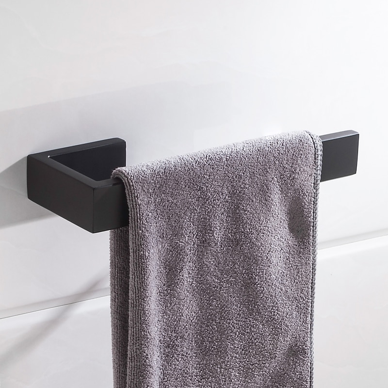 Towel Holder,Wall Mounted Stainless Steel Towel Bar,Modern Style Towel Rack 21cm(Black/Brushed Nickel/Chrome)3