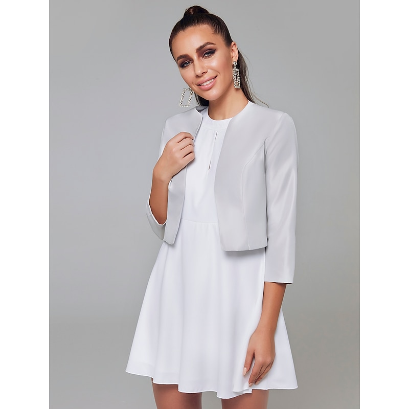 3/4 Length Sleeve Shrugs Satin Wedding / Party / Evening Women's Wrap With Split Joint2