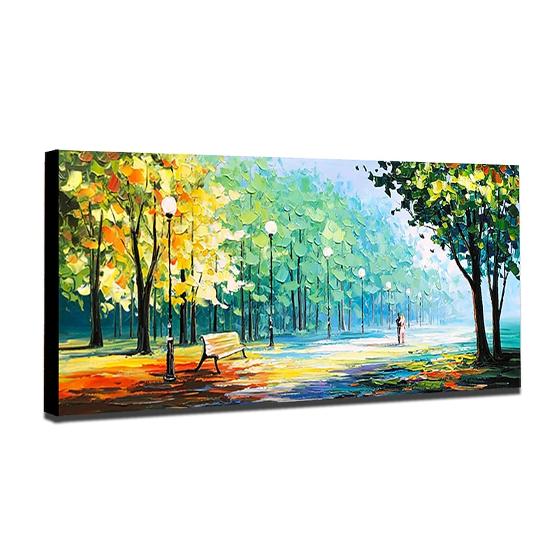Oil Painting Hand Painted Horizontal Landscape Abstract Landscape Modern Stretched Canvas3