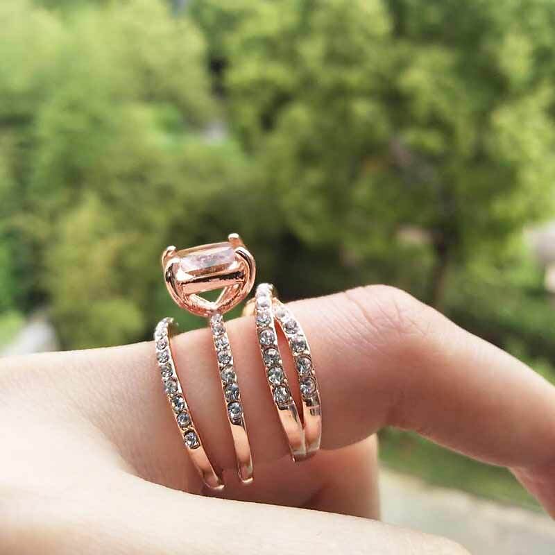 3pcs Ring For Women's Cubic Zirconia White Wedding Alloy Classic dress to impress3
