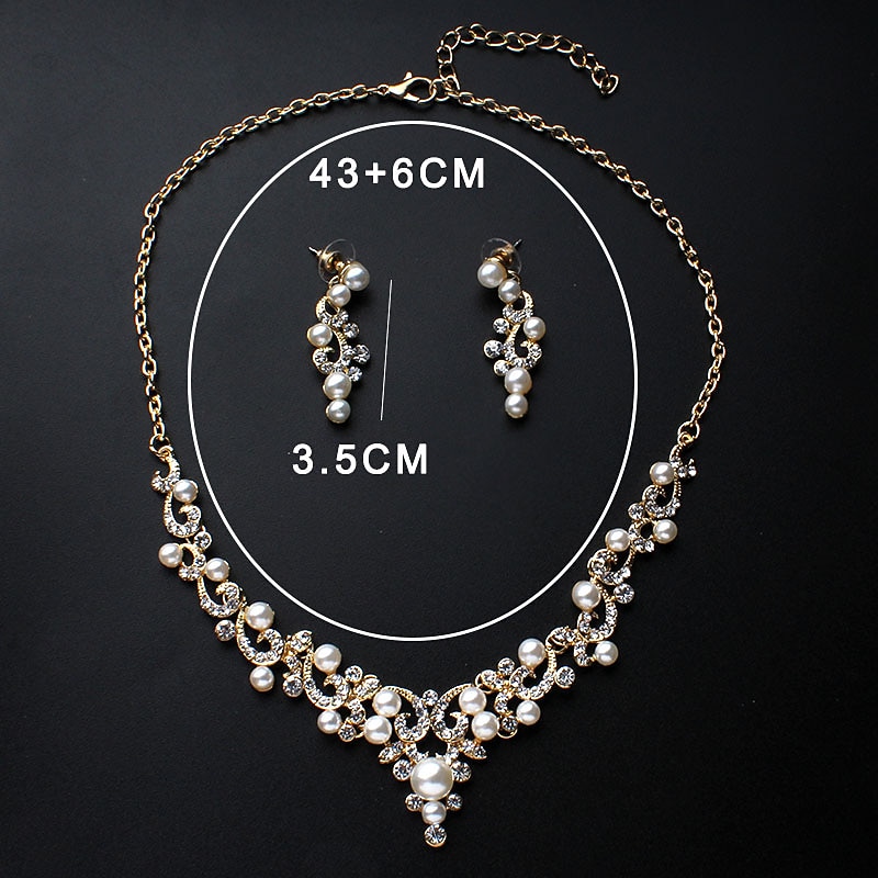 1 set Bridal Jewelry Sets For Women's Pearl Party Wedding Gift Imitation Pearl Rhinestone Alloy Link / Chain Flower Botanical / Engagement dress to impress4
