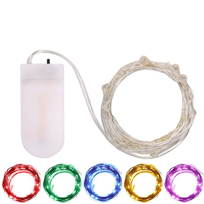 3m String Lights 30 LEDs 1pc Warm White White Multi Color Waterproof Party Decorative Batteries Powered