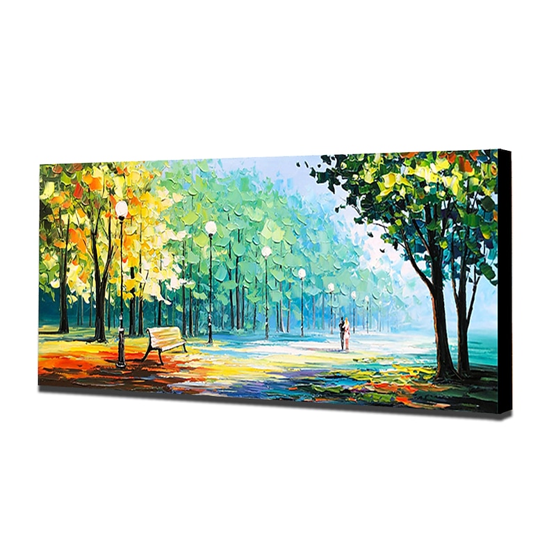 Oil Painting Hand Painted Horizontal Landscape Abstract Landscape Modern Stretched Canvas4