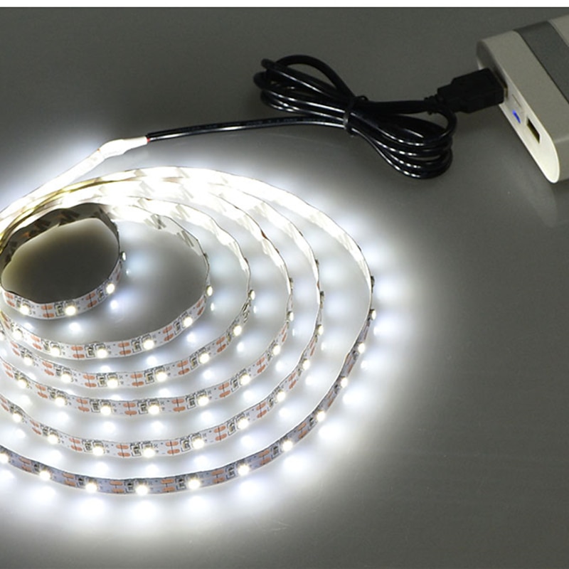 2m 6.6ft USB Flexible LED Light Strips 120 LEDs 2835 SMD Warm White Cold White Self-adhesive TV Background 5V3