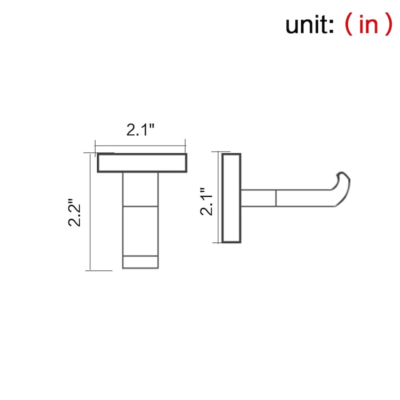 Robe Hook Premium Design Contemporary Metal Bathroom Hooks Wall Mounted Silvery 2pcs4