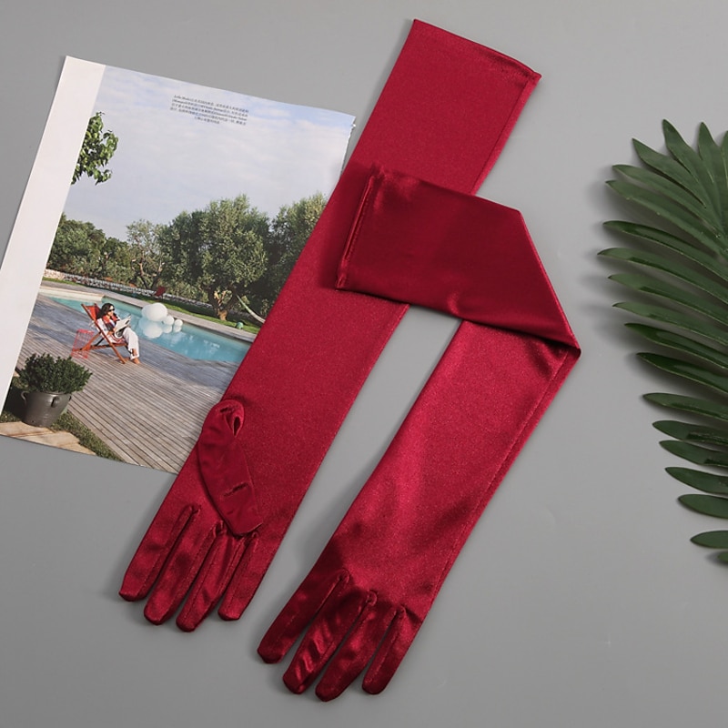 Lace / Elastic Satin / Satin Elbow Length Glove Elegant / Party / Evening With Pure Color Wedding / Party Glove3