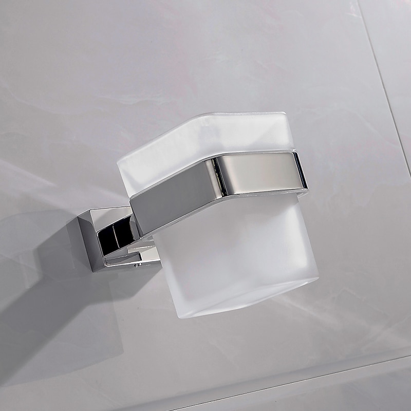 Toothbrush Holder & Tooth Glass Sets Wall Mounted Stainless Steel for Bathroom3