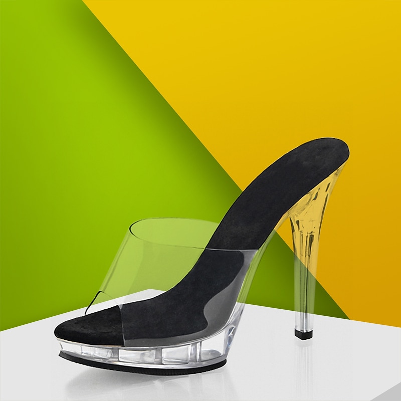Women's Heels Clogs & Mules Katy Perry Sandals Sexy Shoes Clear Shoes Party Daily Party & Evening Solid Color Solid Colored Summer Platform High Heel Pumps Peep Toe Sexy Classic Minimalism PVC Loafer 9