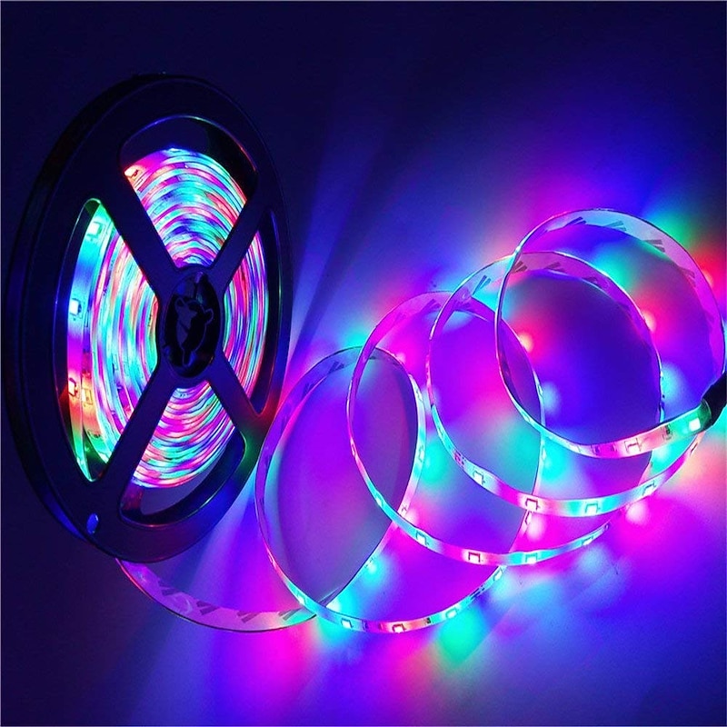 65ft  4x 5 Meter Music Synchronous Happy Multicolour Light Strip 2835 RGB LED Flexible Light Strip with 20 key IR Controller Optional with Adapter Kit DC12V2