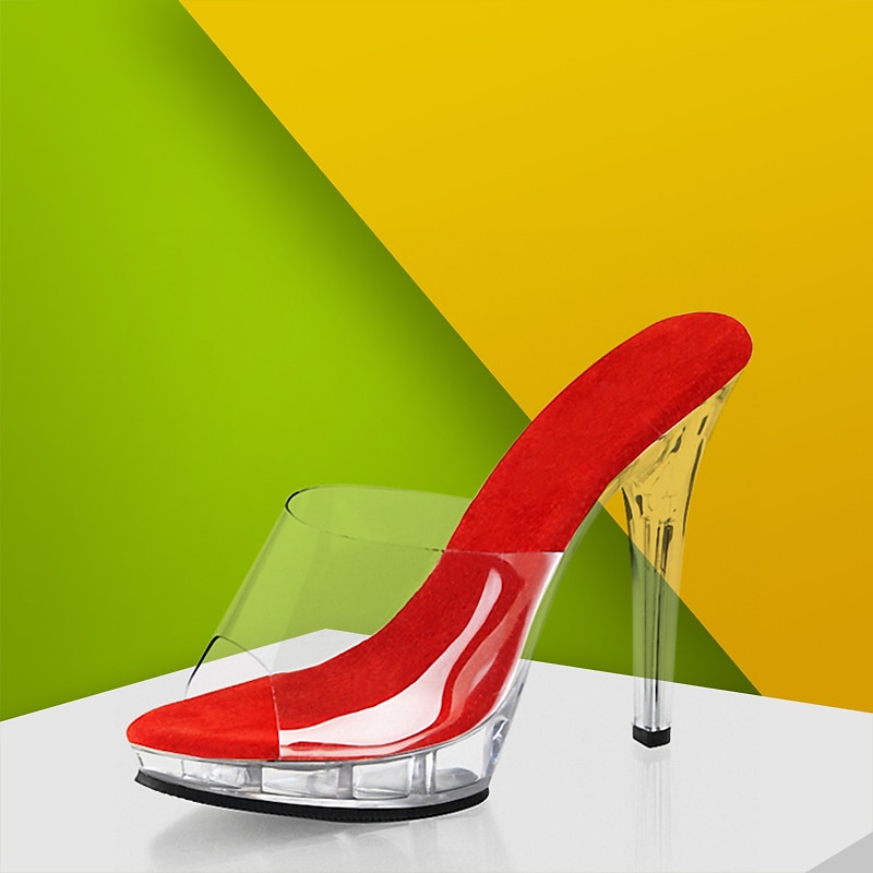 Women's Heels Clogs & Mules Katy Perry Sandals Sexy Shoes Clear Shoes Party Daily Party & Evening Solid Color Solid Colored Summer Platform High Heel Pumps Peep Toe Sexy Classic Minimalism PVC Loafer 8