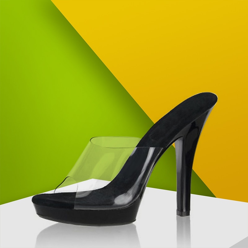 Women's Heels Clogs & Mules Katy Perry Sandals Sexy Shoes Clear Shoes Party Daily Party & Evening Solid Color Solid Colored Summer Platform High Heel Pumps Peep Toe Sexy Classic Minimalism PVC Loafer 10
