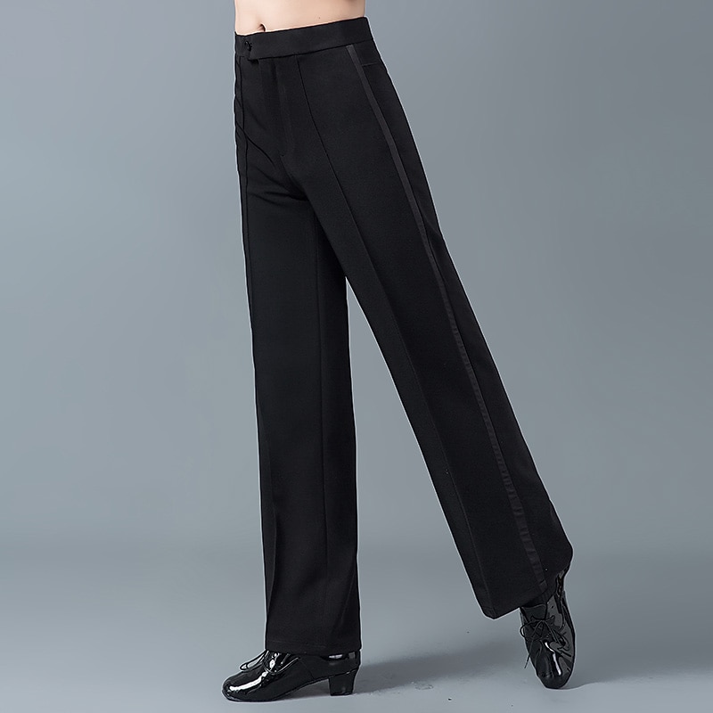 Latin Dance Pants Split Joint Men's Training Performance High POLY Cotton