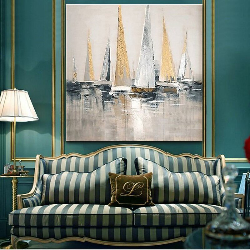 Oil Painting Hand Painted Square Landscape Abstract Landscape Modern Rolled Canvas (No Frame)3