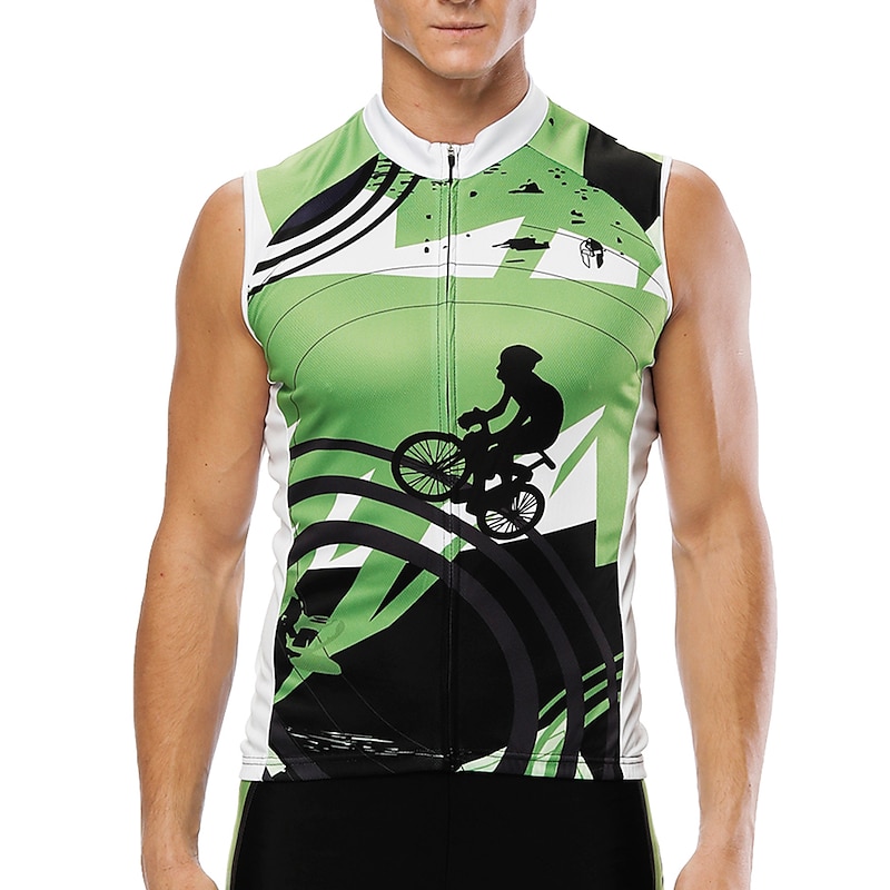 Men's Cycling Jersey Patterned Graffiti Funny Sleeveless Bike Jersey Top with 3 Rear Pockets UV Resistant Reflective Strips Compression Back Pocket Sports Yellow Red Blue Clothing Apparel3