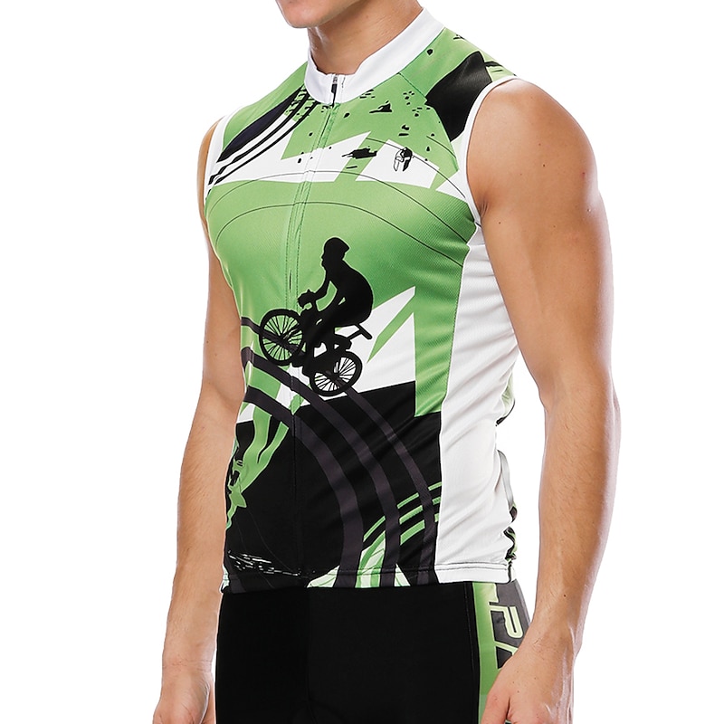 Men's Cycling Jersey Patterned Graffiti Funny Sleeveless Bike Jersey Top with 3 Rear Pockets UV Resistant Reflective Strips Compression Back Pocket Sports Yellow Red Blue Clothing Apparel4