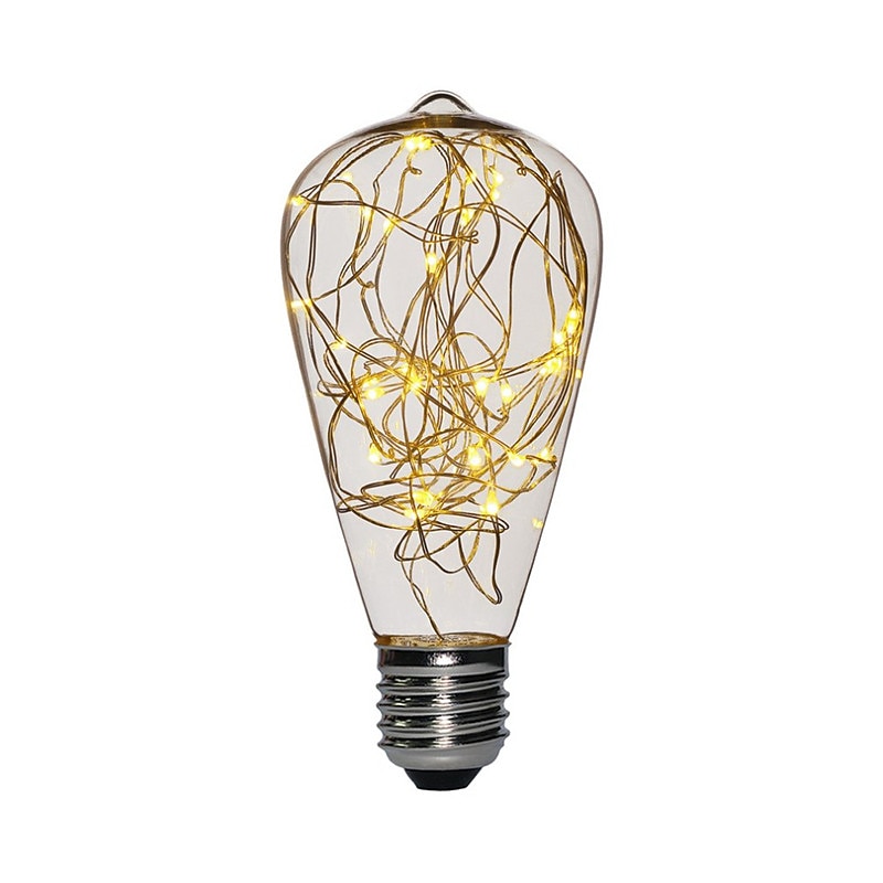 LED Fairy String Night Light Bulb T64 E26 Warm White Edison Screw Flash Starry Decorative Wire Light for Christmas Festival Non-dimmable2