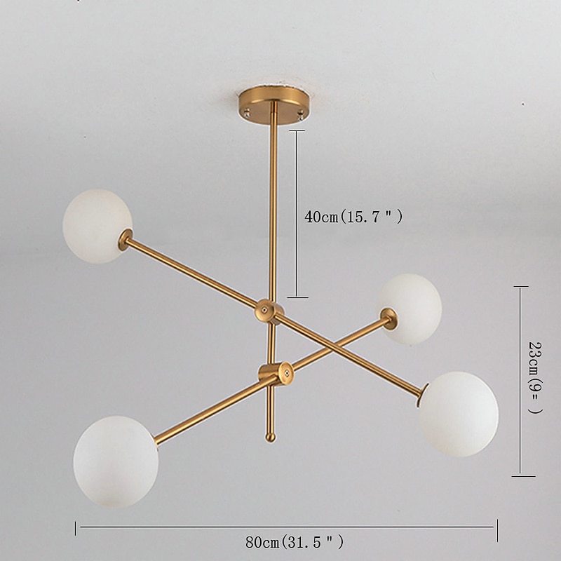 80 cm Sputnik Design Globe Design Geometric Shapes Chandelier Metal Geometrical Mini Electroplated Artistic LED 220-240V3