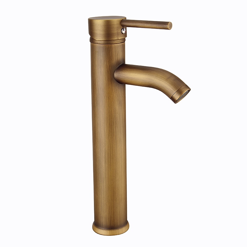 Bathroom Sink Faucet - Classic Antique Brass Centerset Single Handle One HoleBath Taps3