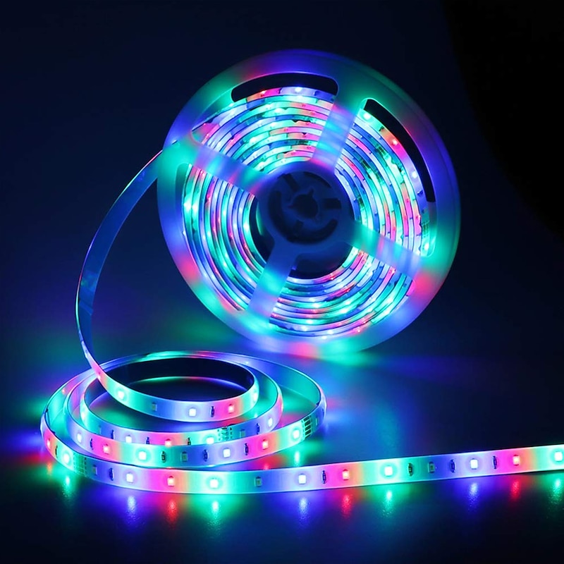 20M (4x5M) App Intelligent Control Bluetooth Music Sync Flexible Led Strip Lights Waterproof 2835 RGB SMD 1080 LEDs IR 24 Key Bluetooth Controller with 12V Adapter Kit4