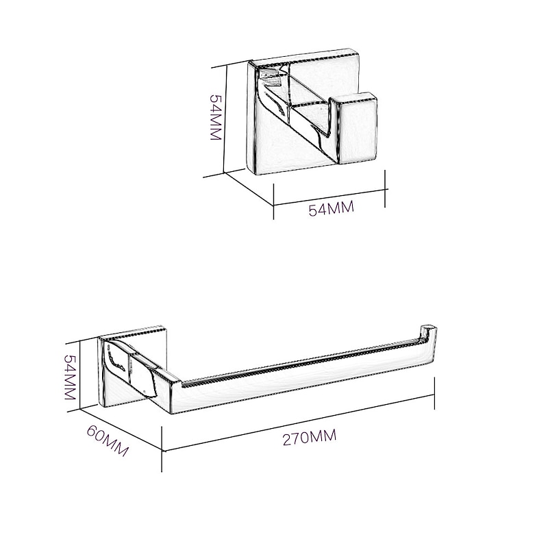 Bathroom Accessory Set New Design / Creative Contemporary / Fun & Whimsical Metal 3pcs - Bathroom Wall Mounted4