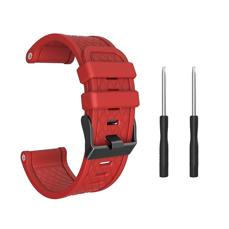 Watch Band for Garmin Fenix 2 Silicone Replacement  Strap with Removal Tool Elastic Adjustable Sport Band Classic Buckle Wristband4