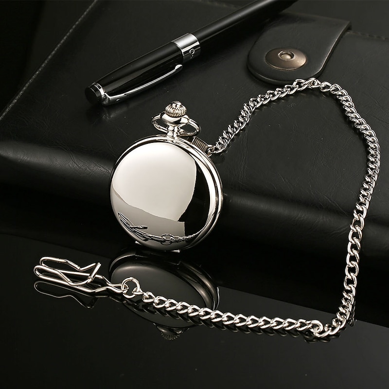 Men Pocket Watch Hollow Engraving Stainless Steel Watch2