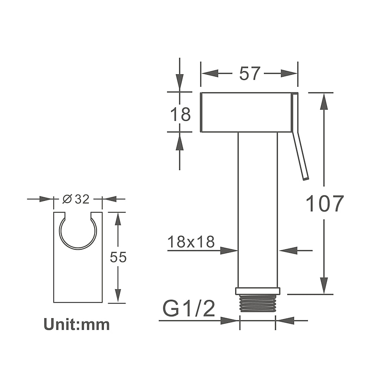Copper Single Hole Bidet Black Toilet Handheld Bidet Sprayer Self-Cleaning Contemporary Cleaning Spray Gun Set4