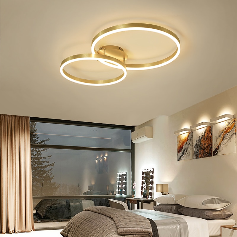 78 cm Dimmable Ceiling Lights Circle Design Flush Mount Lights Metal Painted Finishes LED Nordic Style 220-240V