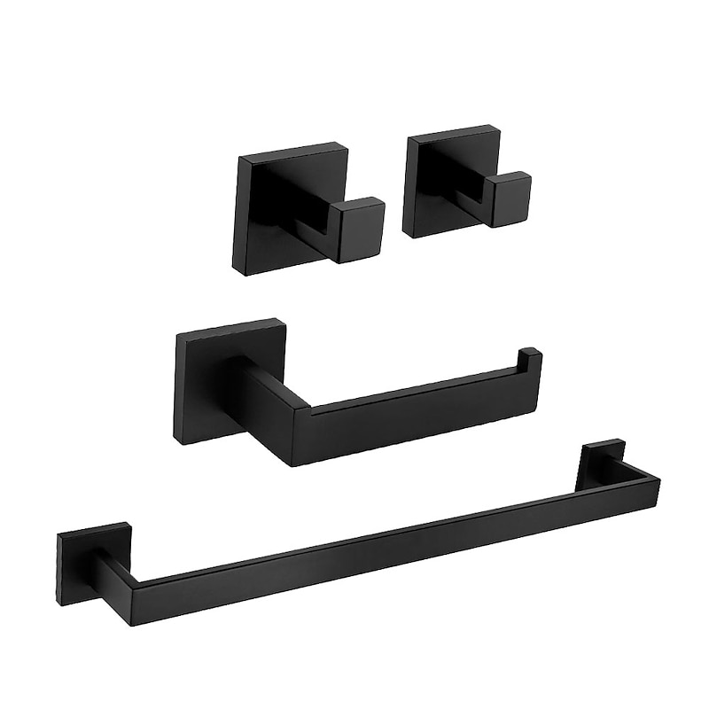 Towel Bar / Toilet Paper Holder / Robe Hook New Design / Creative Contemporary / Modern Stainless Steel / Stainless Steel / Iron / Metal 4pcs - Bathroom Wall Mounted