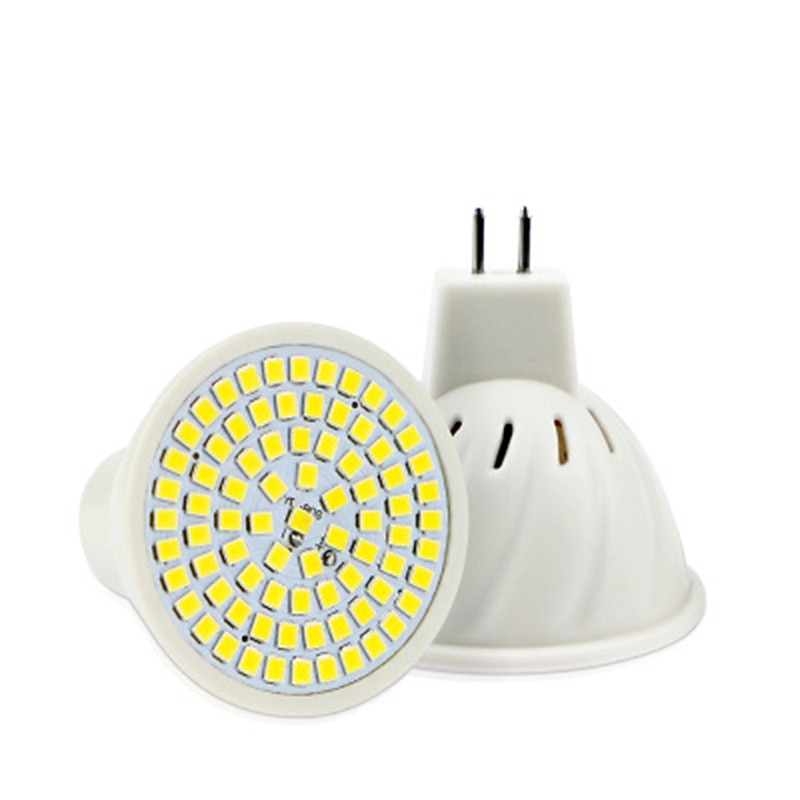 2pcs 6W LED Bi-pin Light Bulb 600lm MR16 60LED Beads SMD 2835 60W Halogen Replacement Warm White Energy Efficient 12V