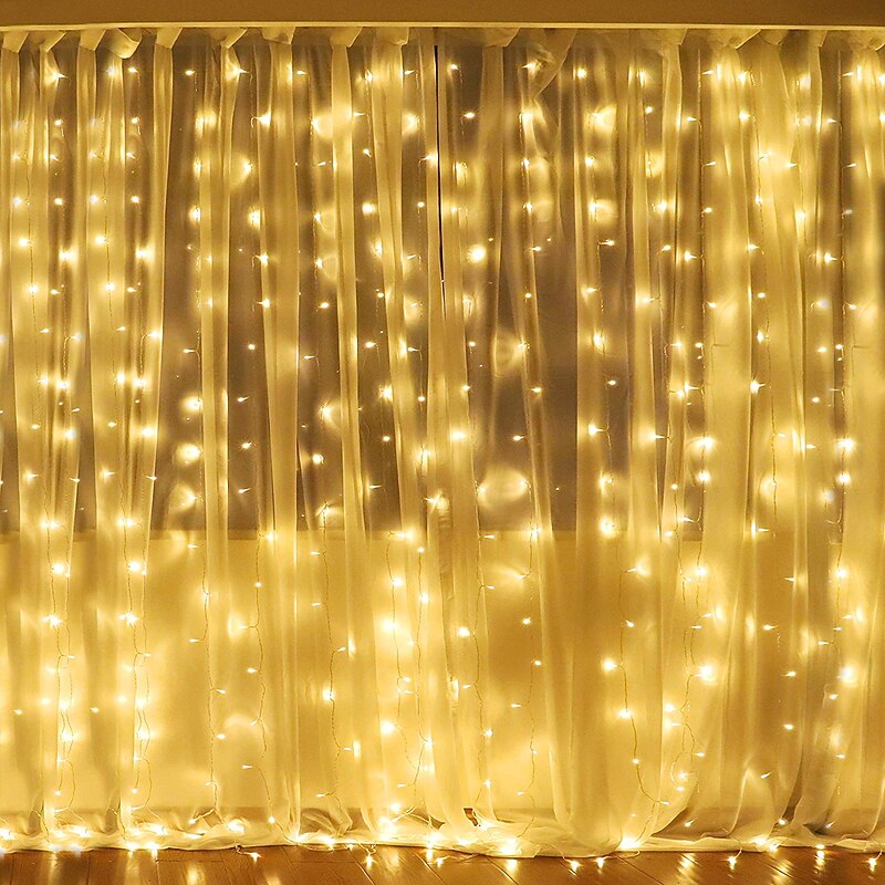 Elegant Wedding Reception Party Christmas Wedding Decorating Lights 3Mx2M 240LEDs White Warm White Multicolor Light Bedroom Home Indoor Outdoor Décor Curtain String Light