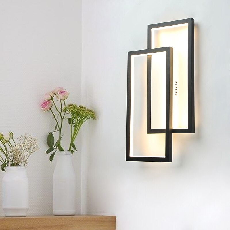 LED 20W Wall Lights Creative Modern Flush Mount Wall Sconces Living Room Office Aluminum Black Gold Warm White/ White/ Dimmable with Remote Control3