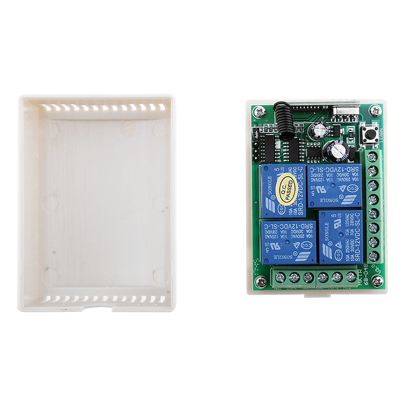 DC12V 4CH wireless remote control switch /Smart relay receiver 10A relay / Momentary /Toggle /Latched working way can change / 433mhz easy to install /DC12V power ON/OFF4