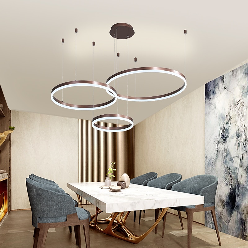 1-Light LED 90W Circle Chandelier/ LED Modern Pendant Lights For Living Room Coffee Bar Show Room/ Big Size/ Dimmable With Remote Control / WIFI Smart via Voice Control2
