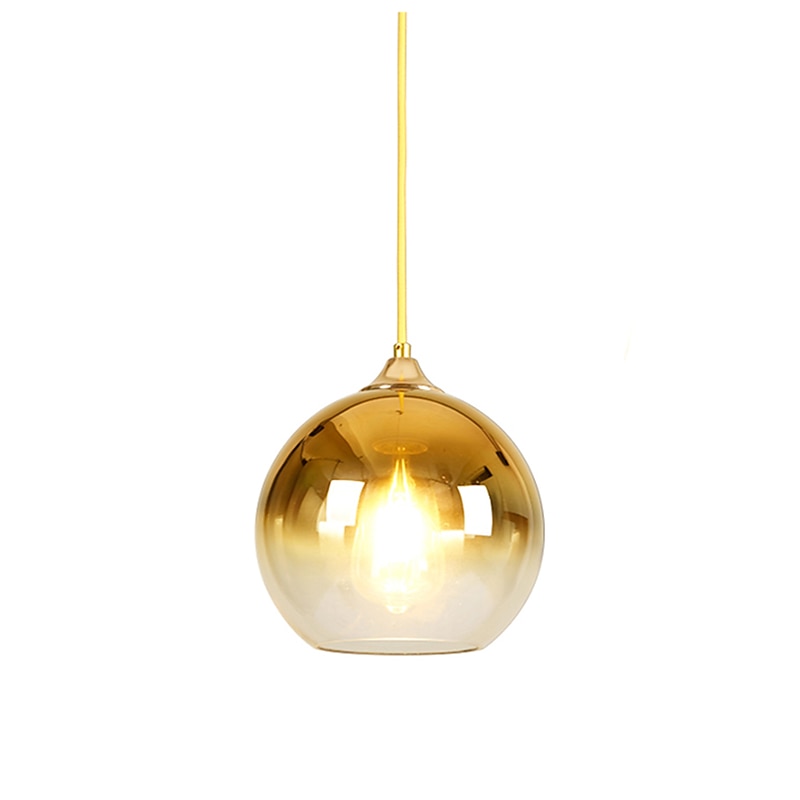 20 cm Single Design Pendant Light Glass Globe Electroplated Nordic Style 110-120V 220-240V3